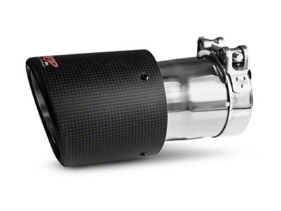 MBRP Angled Cut Dual Wall Round Exhaust Tip; 4.50-Inch; Carbon Fiber (Fits 3-Inch Tailpipe)