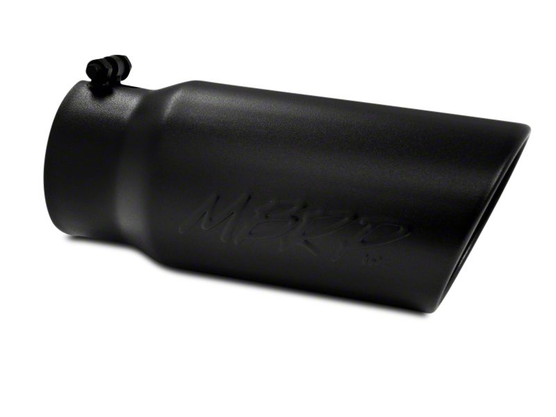 MBRP F-150 5-Inch Black Angled Rolled End Exhaust Tip; 4-Inch ...