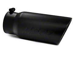 MBRP Angled Cut Rolled End Exhaust Tip; 5-Inch; Black (Fits 4-Inch Tailpipe)