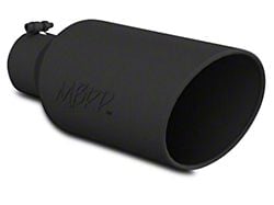 MBRP Angled Cut Rolled End Exhaust Tip; 7-Inch; Black (Fits 4-Inch Tailpipe)