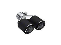 MBRP Angled Cut Dual Round Exhaust Tip; 3.50-Inch; Carbon Fiber; Driver Side (Fits 2.50-Inch Tailpipe)