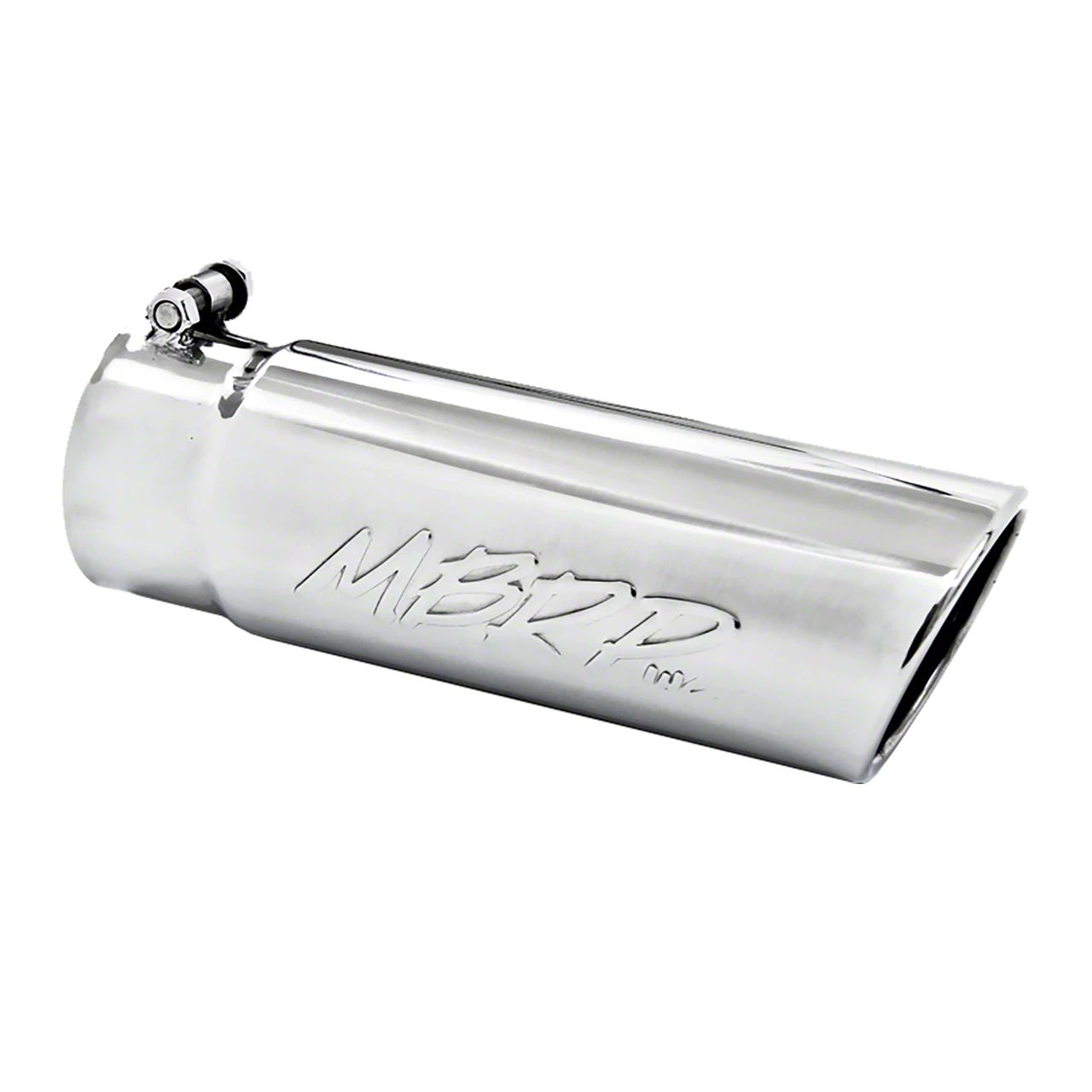 MBRP RAM 2500 4-Inch Polished Angled Rolled End Exhaust Tip; 3.50-Inch ...