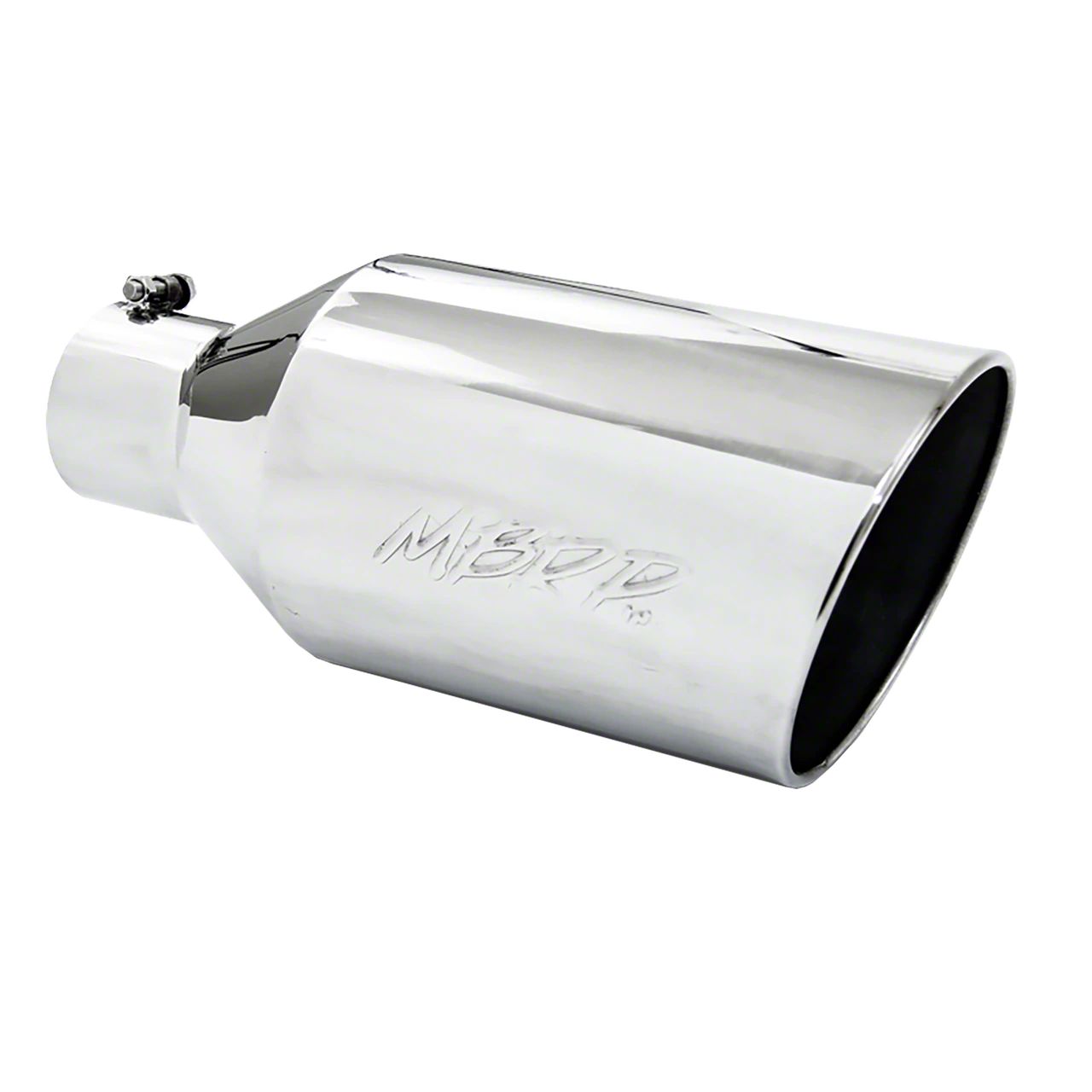 MBRP RAM 2500 8-Inch Polished Angled Rolled End Exhaust Tip; 4-Inch ...