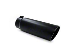 MBRP Angled Cut Rolled End Exhaust Tip; 6-Inch; Black (Fits 5-Inch Tailpipe)