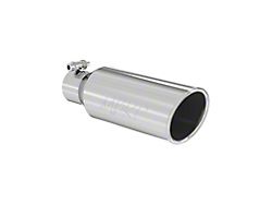 MBRP Angled Cut Rolled End Exhaust Tip; 4-Inch; Polished (Fits 2.50-Inch Tailpipe)