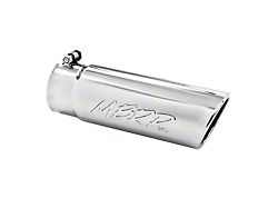 MBRP Angled Cut Rolled End Exhaust Tip; 4-Inch; Polished (Fits 3.50-Inch Tailpipe)