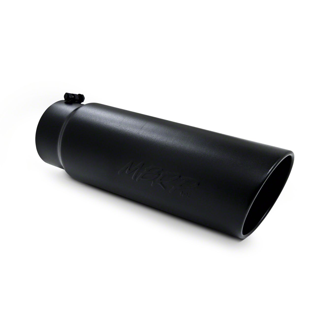 MBRP Silverado 3500 6-Inch Angled Rolled End Exhaust Tip; Black T5125BLK (Fits 5-Inch Tailpipe ...