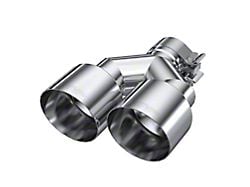 MBRP Angled Cut Dual Round Exhaust Tip; 4-Inch; Polished; Passenger Side (Fits 2.50-Inch Tailpipe)