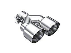 MBRP Angled Cut Dual Round Exhaust Tip; 4-Inch; Polished; Driver Side (Fits 2.50-Inch Tailpipe)