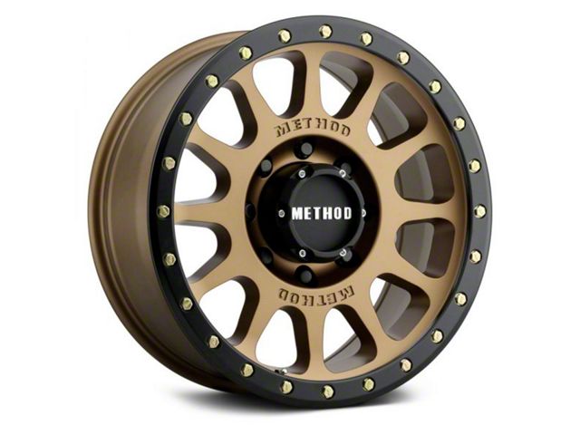 Method Race Wheels MR305 NV HD Bronze with Matte Black Lip 8-Lug Wheel; 18x9; 18mm Offset (11-16 F-350 Super Duty SRW)