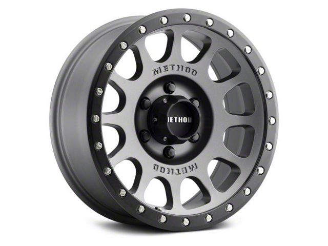 Method Race Wheels MR305 NV Titanium with Matte Black Lip 6-Lug Wheel; 17x8.5; 0mm Offset (21-24 F-150)