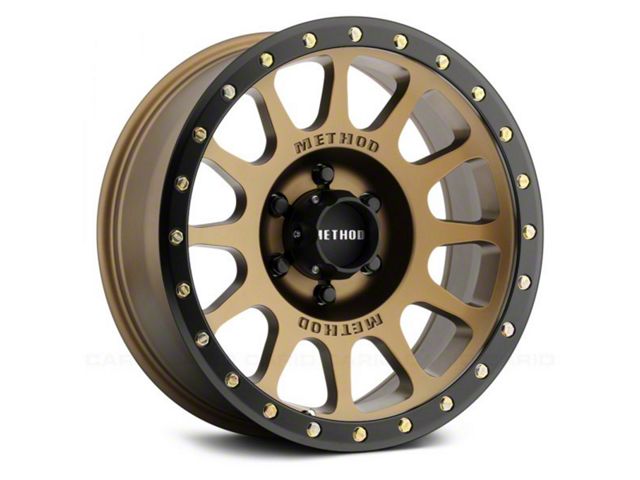 Method Race Wheels MR305 NV Bronze with Matte Black Lip 8-Lug Wheel; 20x10; -18mm Offset (17-22 F-350 Super Duty SRW)