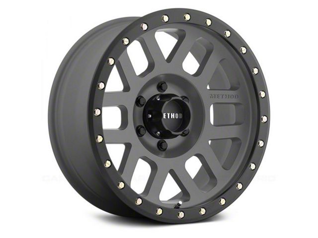 Method Race Wheels MR309 Grid Titanium with Matte Black Lip 8-Lug Wheel; 18x9; 18mm Offset (17-22 F-350 Super Duty SRW)