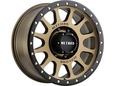 Method Race Wheels MR305 NV Bronze with Matte Black Lip 8-Lug Wheel; 20x10; -18mm Offset (15-19 Sierra 3500 HD SRW)