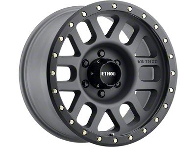 Method Race Wheels MR309 Grid Titanium 6-Lug Wheel; 17x8.5; 0mm Offset (2024 Ranger)