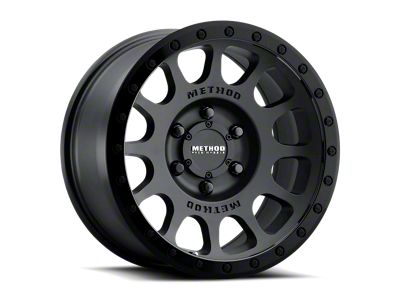 Method Race Wheels MR305 NV Matte Black with Gloss Black Lip 6-Lug Wheel; 17x8.5; 0mm Offset (99-06 Silverado 1500)