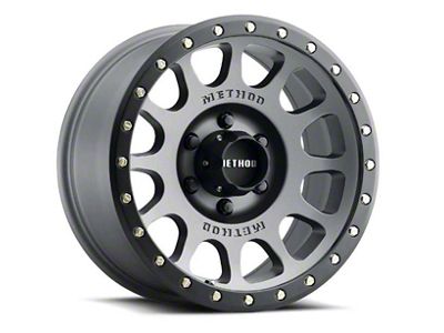 Method Race Wheels MR305 NV Titanium with Matte Black Lip 8-Lug Wheel; 20x9; 18mm Offset (07-10 Silverado 3500 HD SRW)