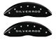 MGP Brake Caliper Covers with Silverado Logo; Black; Front and Rear (07-13 Silverado 1500)
