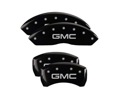 MGP Brake Caliper Covers with GMC Logo; Black; Front and Rear (23-25 Canyon)