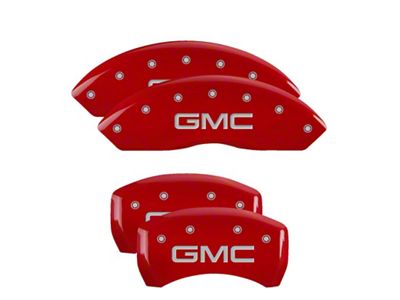 MGP Brake Caliper Covers with GMC Logo; Red; Front and Rear (23-25 Canyon)