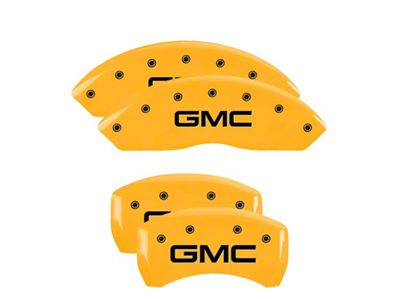 MGP Brake Caliper Covers with GMC Logo; Yellow; Front and Rear (23-25 Canyon)