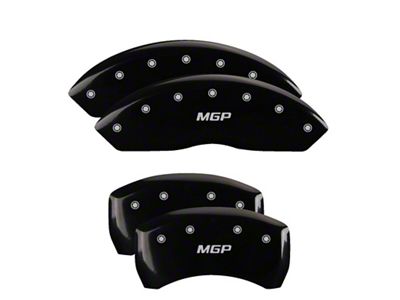 MGP Brake Caliper Covers with MGP Logo; Black; Front and Rear (23-25 Canyon)