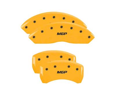 MGP Brake Caliper Covers with MGP Logo; Yellow; Front and Rear (23-25 Canyon)