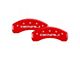 MGP Brake Caliper Covers with Denali Logo; Red; Front and Rear (21-22 Canyon)