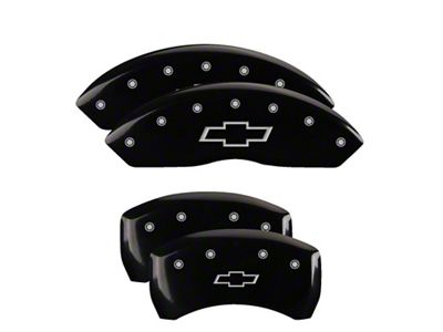 MGP Brake Caliper Covers with Bowtie Logo; Black; Front and Rear (23-25 Colorado)