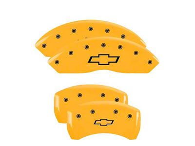 MGP Brake Caliper Covers with Bowtie Logo; Yellow; Front and Rear (23-25 Colorado)