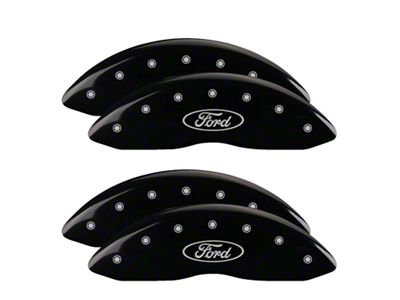 MGP Brake Caliper Covers with Ford Oval Logo; Black; Front and Rear (05-07 F-250 Super Duty SRW)