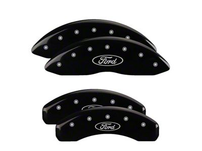 MGP Brake Caliper Covers with Ford Oval Logo; Black; Front and Rear (99-04 F-250 Super Duty SRW)