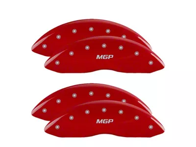 MGP Brake Caliper Covers with MGP Logo; Red; Front and Rear (05-07 F-350 Super Duty SRW)