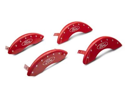 MGP Brake Caliper Covers with Ford Oval Logo; Red; Front and Rear (13-22 F-350 Super Duty SRW)