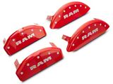 MGP Brake Caliper Covers with RAM Logo; Red; Front and Rear (19-25 RAM 1500 w/ Alternate Rear Calipers)