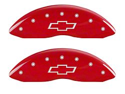 MGP Brake Caliper Covers with Bowtie Logo; Red; Front and Rear (07-13 Silverado 1500)