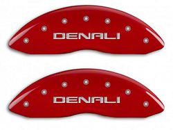 MGP Brake Caliper Covers with DENALI Logo; Red; Front and Rear (09-13 Sierra 1500)