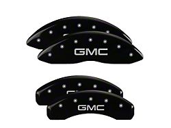 MGP Brake Caliper Covers with GMC Logo; Black; Front and Rear (19-25 Sierra 1500)