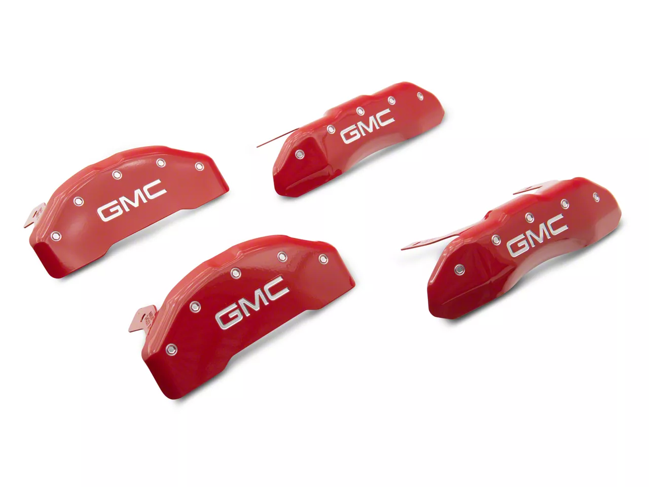 Mgp Sierra Brake Caliper Covers With Gmc Logo Red Front And Rear Sgmcrd