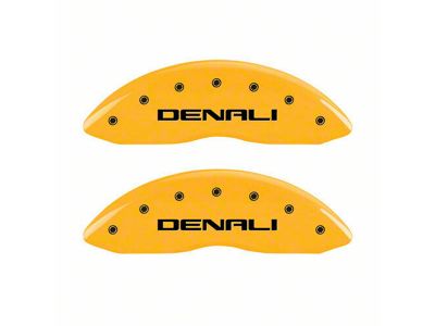 MGP Brake Caliper Covers with Denali Logo; Yellow; Front and Rear (19-25 Sierra 1500)