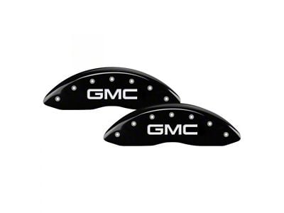 MGP Brake Caliper Covers with GMC Logo; Black; Front and Rear (01-04 Sierra 2500 HD)