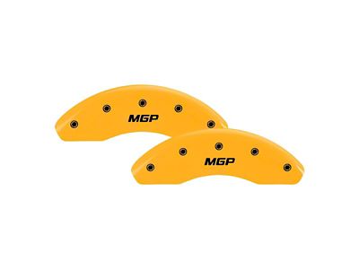 MGP Brake Caliper Covers with MGP Logo; Yellow; Front and Rear (01-04 Sierra 2500 HD)