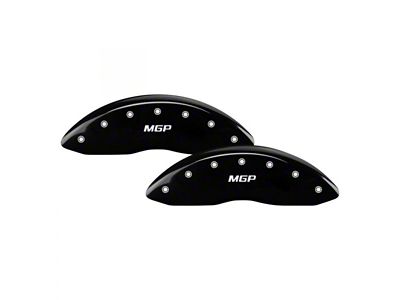 MGP Brake Caliper Covers with MGP Logo; Black; Front and Rear (04-06 Sierra 3500 HD SRW)