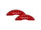 MGP Brake Caliper Covers with Denali Logo; Red; Front and Rear (11-19 Sierra 3500 HD SRW)