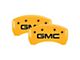 MGP Brake Caliper Covers with GMC Logo; Yellow; Front and Rear (20-24 Sierra 3500 HD SRW)