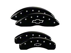 MGP Brake Caliper Covers with Bowtie Logo; Black; Front and Rear (19-25 Silverado 1500)