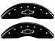 MGP Brake Caliper Covers with Bowtie Logo; Black; Front and Rear (11-19 Silverado 2500 HD SRW)