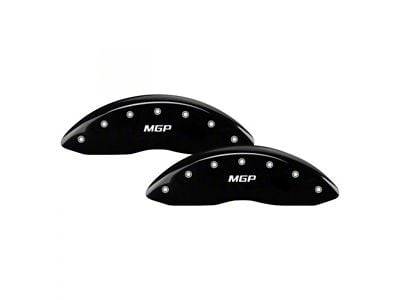 MGP Brake Caliper Covers with MGP Logo; Black; Front and Rear (01-04 Silverado 2500 HD)