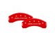 MGP Brake Caliper Covers with Avalanche Logo; Red; Front and Rear (08-10 Silverado 2500 HD)