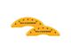 MGP Brake Caliper Covers with Silverado Logo; Yellow; Front and Rear (11-19 Silverado 2500 HD)